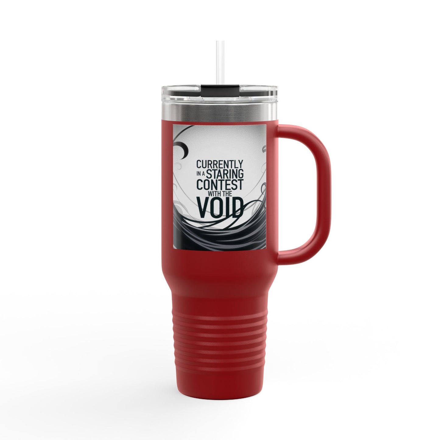 40oz Insulated Travel Mug - Currently in a Staring Contest with the Void