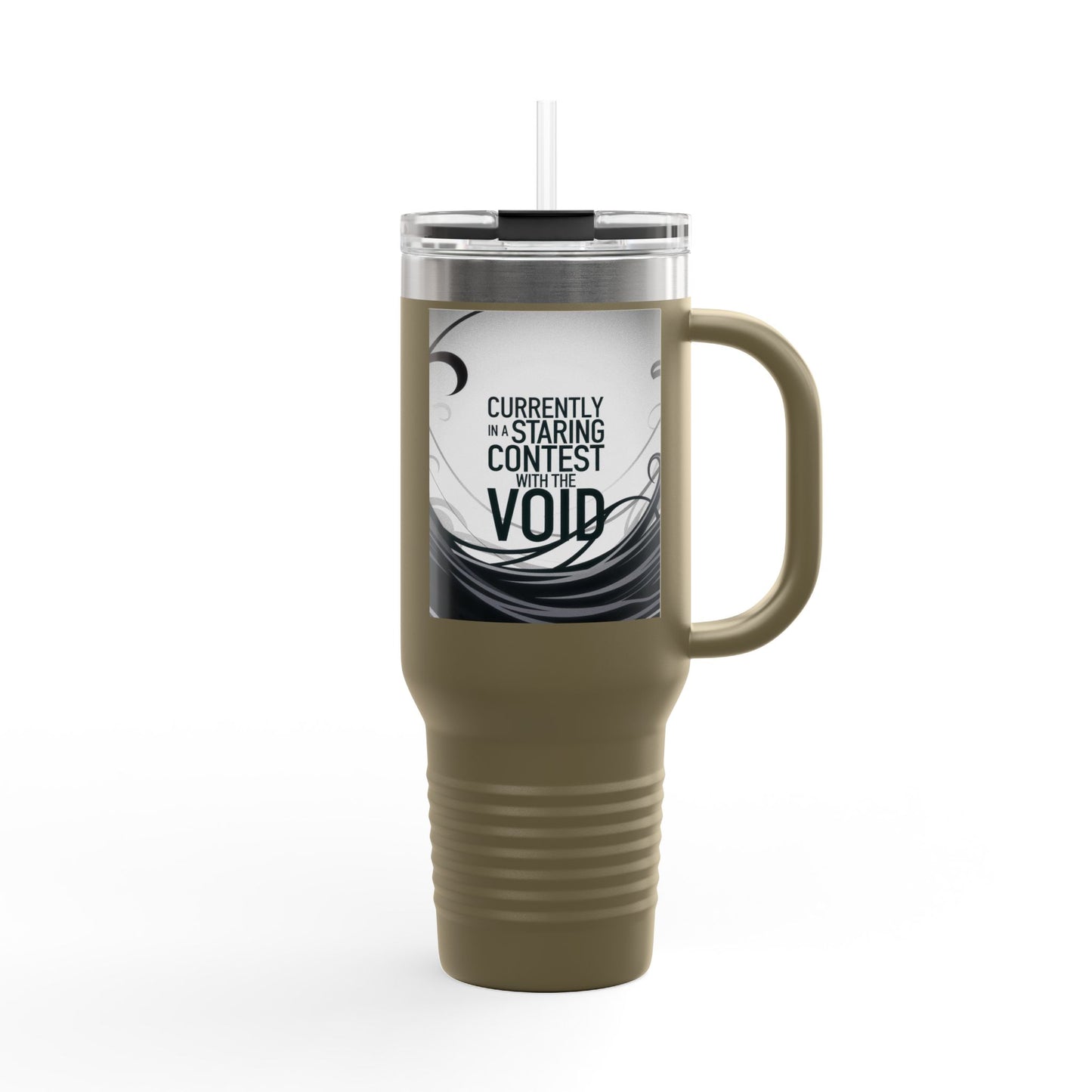 40oz Insulated Travel Mug - Currently in a Staring Contest with the Void